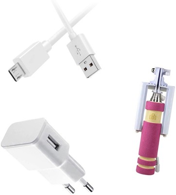 DAKRON Wall Charger Accessory Combo for Micromax Spark 4G(White)
