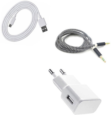 DAKRON Wall Charger Accessory Combo for Samsung Galaxy S7 Edge(White)