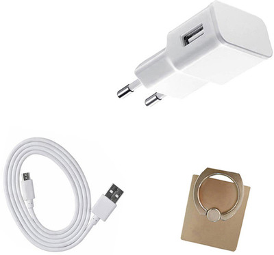 DAKRON Wall Charger Accessory Combo for Micromax Canvas 6(White)