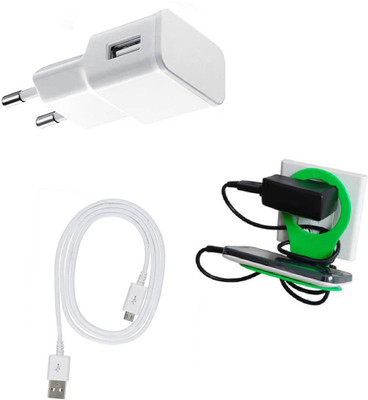 DAKRON Wall Charger Accessory Combo for Samsung Galaxy J7 Prime(White)