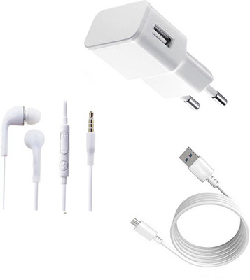 DAKRON Wall Charger Accessory Combo for Intex Aqua Note 5.5(White)