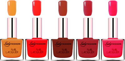 

Lady Fashion Ultra HI-Shine Long Stay Nail Polish Nude,Juice Red,Coffe,Dark Red,Sweet Red(Pack of 5)