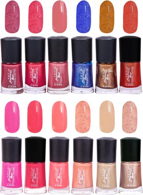 

SMC FASHION BAR Gel Based Neon Nail Paint Combo Rosewood, Shimmer Ruby Pink, Brick Red, Shimmer Sea Blue, Glitter Amber Gold, Glossy Orange, Rose Pink, Neon Pink, Straberry Pink, Shimmer Soft Peach, Nude Brown, Shimmer Nude Brown(Pack of 12)