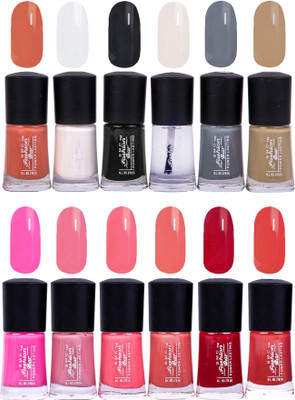 

SMC FASHION BAR Gel Based Royal Nail Paint Combo Candy Peach, White, Black, Top Coat, Gray, Nude Brown, Rose Pink, Light Rosewood, Straberry Pink, Peach, Garnet Red, Blood Red(Pack of 12)
