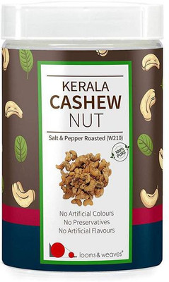 

looms & weaves PREMIUM QUALITY CASHEW NUTS (W 210) FROM KERALA (PEPPER) - 250 gm Cashews(250 g, Plastic Bottle)
