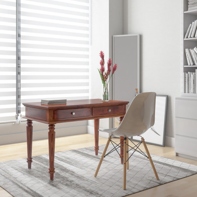 Flipkart Perfect Homes PureWood Sheesham Study Table(Free Standing, Finish Color - Walnut)