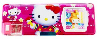 

Tryviz 1056 HELLO KITTY WITH LIGHT IN THE PENCIAL BOX Art Plastic Pencil Boxes(Set of 1, Pink)