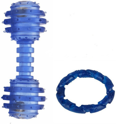 

W9 W9 High Quality Translucent Textured Dumble With Ring Chew Toy For Puppy Rubber Chew Toy For Dog