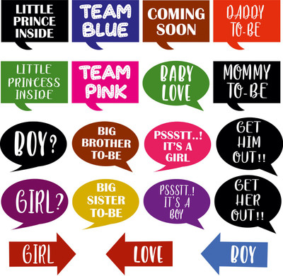 

PARTY PROPZ Baby Shower Photo Booth Props Set of 19 Photo Booth Board(Party)