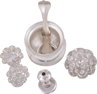 

Shreeng silver plated pooja article no.2 5pcs. Stainless Steel(5 Pieces, Silver)