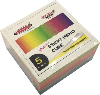 

Bambalio 3 x 3 inch 5 Neon Colour Sticky Memo Cube Of 80 Sheets Each BSNS-75(Pack Of 2) 80 Sheets Self Adhesive, 5 Colors(Pink, Yellow, Orange, Green, Blue), Blue;green;orange;pink;yellow