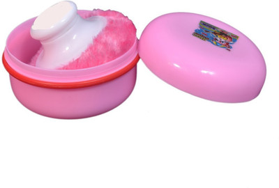 

Poddar Fashion Square Unbreakable Opaque New Born Baby Soft Gentle Touch Face Body Talcum Powder Easy to Refill Puff Cosmetic Storage Spong Container Villus Total Hygiene Cylindrical Powder Containe(Pink)