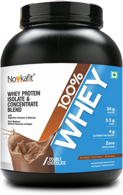 

Novkafit 100% Whey Protein with DigeZyme® Digestive Enzymes – 2 kg (4.4 lb), Double Chocolate Whey Protein(2 kg, Double Chocolate)