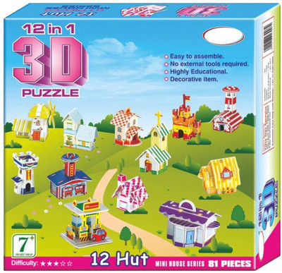 

Tingoking 12 - in - 1 3D Puzzle, Multi Color(3 Pieces)
