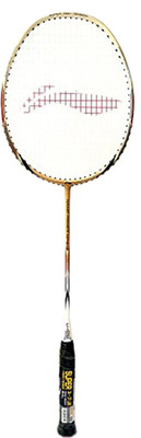 Li-Ning NanoPower818 Ultra Strong Full Graphite Badminton Racquet Yellow, White Strung Badminton Racquet(G4 -3.25 Inches, 84 g), White;yellow