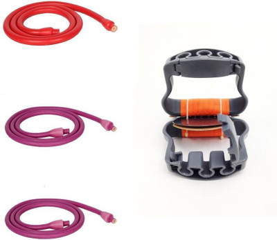 

Everlast 50lbs Latex Tube with Triple Handle Resistance Tube(Red, Purple), Purple;red