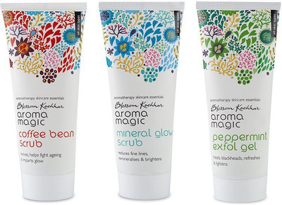 

Aroma Magic Coffee Bean,Peppermint Exfol Gel,Mineral Glow Face Scrub Combo Scrub(300 ml)