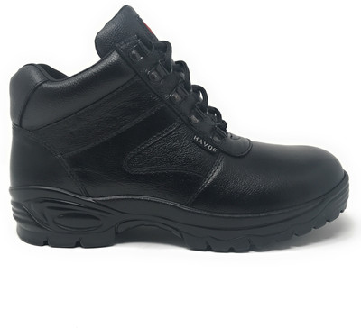 

Havoc Leather Safety Shoes With Steel Toe Boots For Men(Black