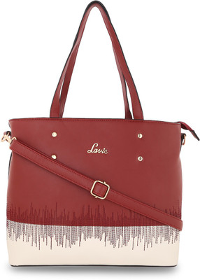 

Lavie Women Evening/Party Red Genuine Leather Tote