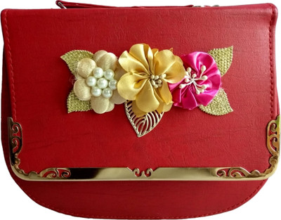 

Tiptop Women Casual Red Leatherette Sling Bag