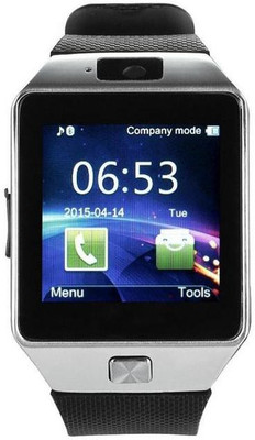 

MUSTTALK Bluetooth Smart Watch Silver Smartwatch(Black Strap Free Size)