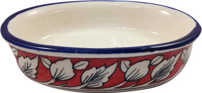 

India Meets India Handmade ceramic soap dish(Red)