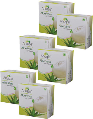 

Anuspa 6 Herbal Aloevera 125g Bath Soaps with Vitamin E(125 g, Pack of 6)