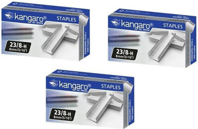 

Kangaro Heavy Duty 8mm 23-8H 23/8-H Stapler Pins(Set of 1, Silver)