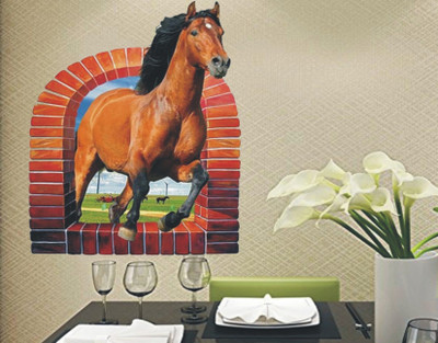 

Jump up  Horse come inside, Wall sticker Sticker(Pack of 1, Multicolor