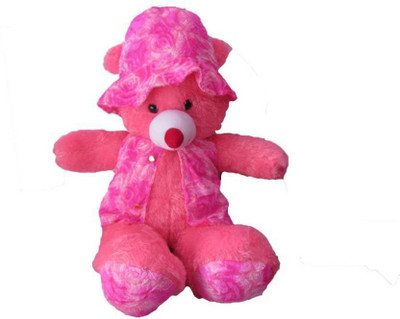

Teddy Bear With Cap Jacket Soft Toys - 55 cm(Pink)