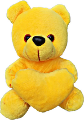 Mofaro Yellow Love Heart Teddy Bear - 20 cm(Yellow)