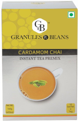 

Granules and Beans Cardamom (Elaichi) Instant Tea Premix - (10 Sachet x 14gm=140gm)  Cardamom Instant Tea Pouch(10 Bags)