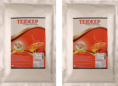 Tejdeep Ginger Flavour Premix- Pack of 2 Ginger Instant Tea Pouch(2 x 0.5 kg)