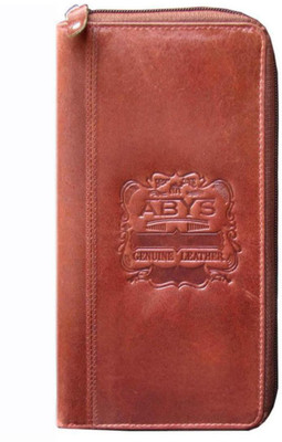 

ABYS Women Casual Brown Genuine Leather Wrist Wallet(11 Card Slots)