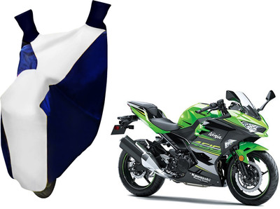 AUTO PEARL Two Wheeler Cover for Kawasaki(Ninja, White, Blue)