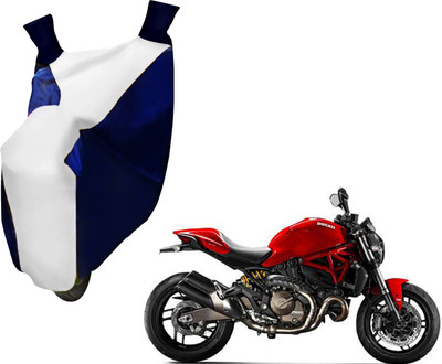 AUTO PEARL Two Wheeler Cover for Ducati(Monster 821, White, Blue)