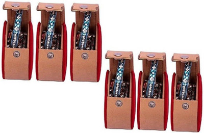 

OmneityHuckster Bracelet Box OmneityHuckster Pack of 6 Round Bangle small Box Travel Case jewellery Vanity Box (Beige) Vanity Box(Beige)