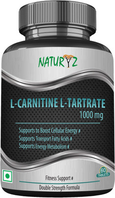 

NATURYZ L-Carnitine L-Tartrate(Double Strength Formula)Amino acid for Muscle,Brain & Heart(1000 mg)