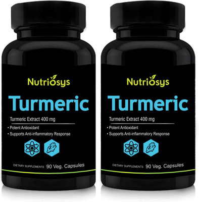 

Nutriosys Turmeric 400mg ( Veg Capsules)- Pack of 2(180 No)