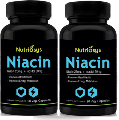 

Nutriosys Niacin - 25mg ( Veg Capsules)- Pack of 2(180 No)