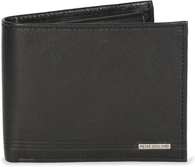 

Peter England Men Casual Black Genuine Leather Wallet(4 Card Slots)
