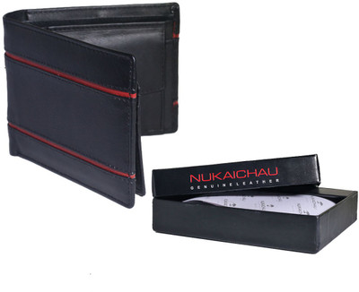 

NUKAICHAU Men Casual Black Genuine Leather Wallet(8 Card Slots)