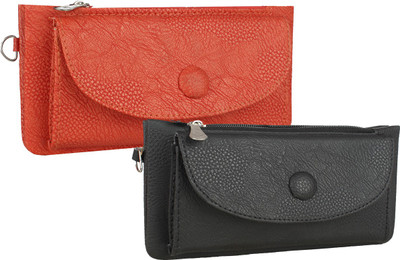 

Element Cart Women Casual Black, Orange Artificial Leather Wallet(5 Card Slots), Black;tan