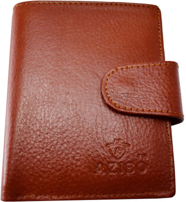 

Azibo Men Casual Brown Genuine Leather Card Holder(20 Card Slots), Tan