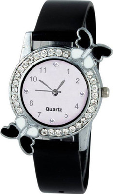 

KNACK Black diamond studded attractive butterfly stylish women Watch - For Girls
