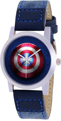 

Scarter Captain America Blue Dial Jeans Strap Analog S-ARS107 Watch - For Men