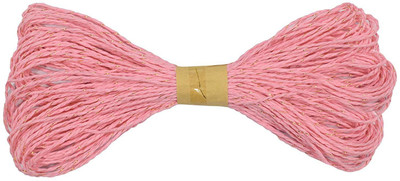 

AsianHobbyCrafts Dual Color Paper Thread Twine Cord for DIY Crafts, Packaging, Scrapbooking, Decor, Baby Pink (Thick: 2mm, Length:30m)