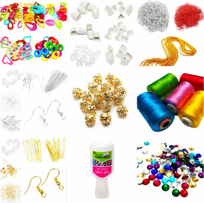 

Medonna shoppe Silk thread Jhumuki , earrings making kit for Beginners