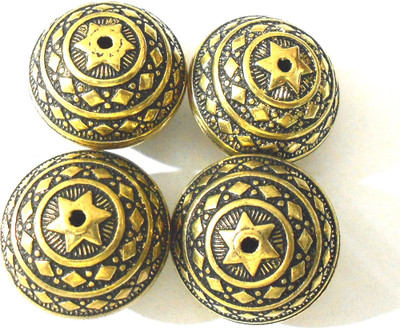 

GOELX Antique Metallic Designer Beads for Jewellery Making, Beading & Art Craft Work !! - Round - Design 5