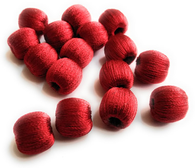 

Medonna shoppe Maroon colour silk thread wrapped beads for jewellery making, craft works